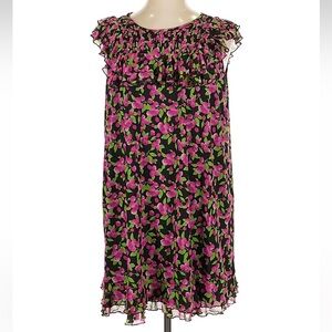 ModCloth Jam Packed on the Prairie Raspberry Floral Dress Plus Size 1X